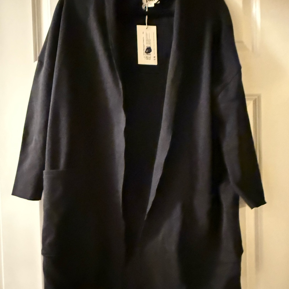 Black Open Front Cardigan